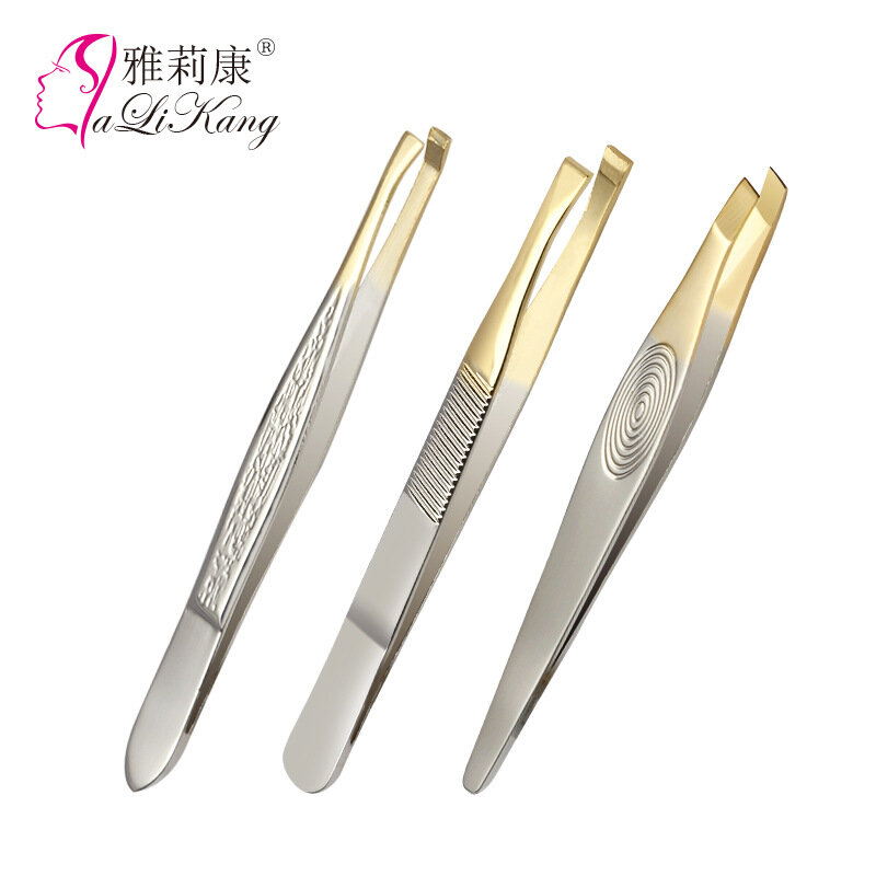 1~10PCS Eyebrow Tweezer Stainless Steel Beauty Clip Slant Tip Flat Tip Eyebrow Tweezer Clip for Eyebrow Trimming Face Hair