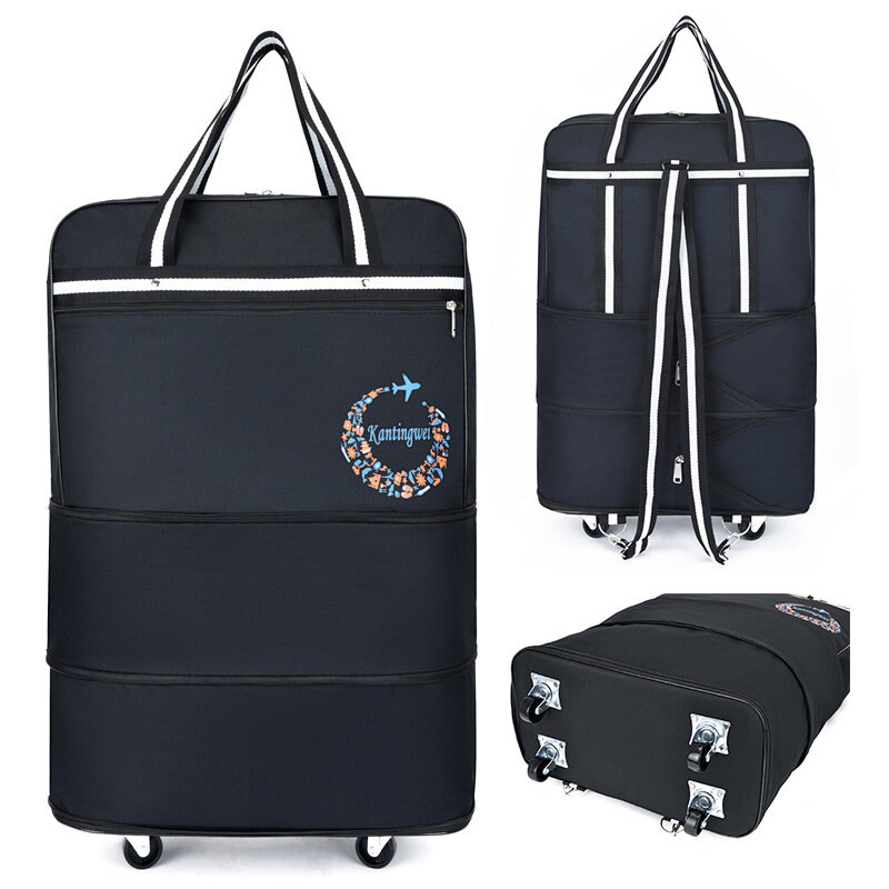 Oxford Grande Capacidade Bagagem Bag, Airline Verificado Bag, Dobrável Rolando Cubos, Rolando Cubos De Embalagem, Roda Universal, Viagem