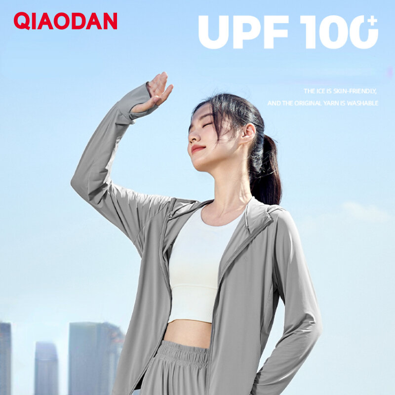Qiaodan-女性のための日焼け止め服、軽量、通気性、アスレチック、ルーズ、カジュアル、アウトドアコート、xwd22244326、upf100、新しい、2022