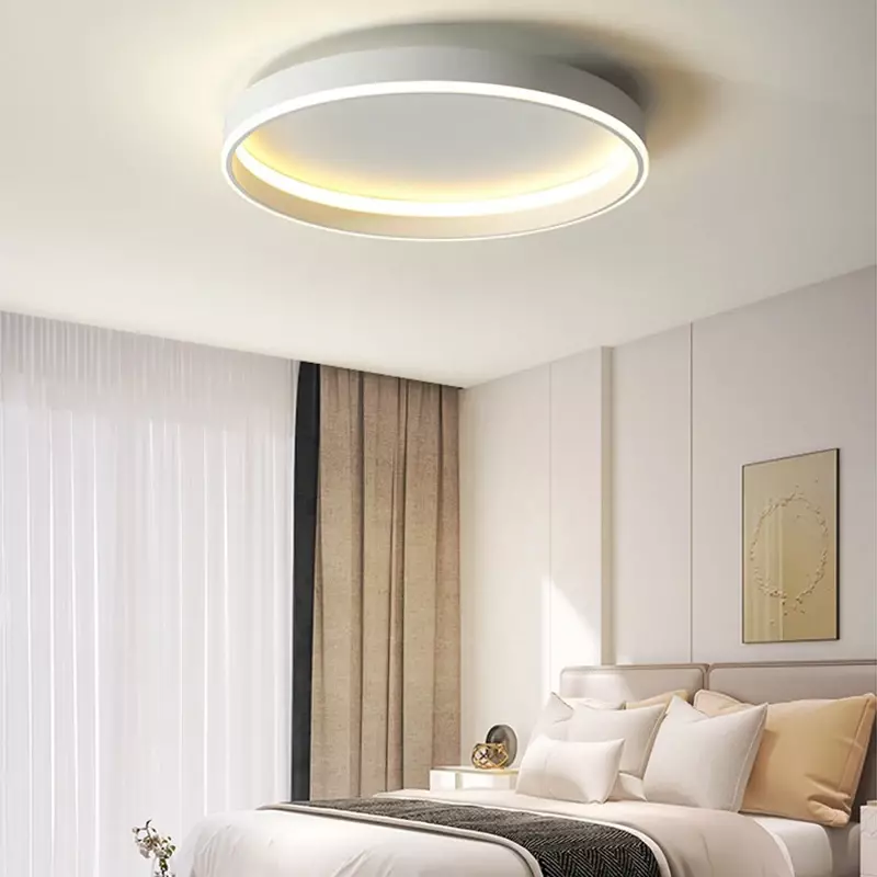 โคมไฟติดเพดาน LED ทรงกลมที่ทันสมัยสำหรับห้องนอนห้องนั่งเล่นห้องรับประทานอาหารโคมระย้าติดเพดานในห้องน้ำที่ติดไฟประดับบ้าน