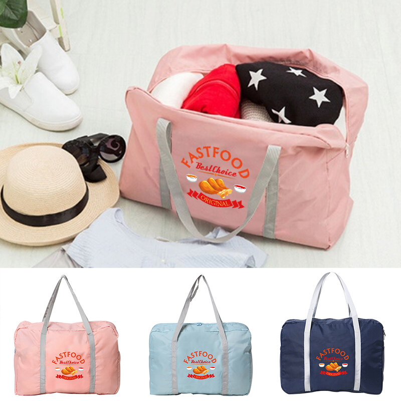 Handbag Women Outdoor Travel Bags Food Print Series Luggage Bag Folding Organizer Zipper Toiletries Storage Accessories Bags2023