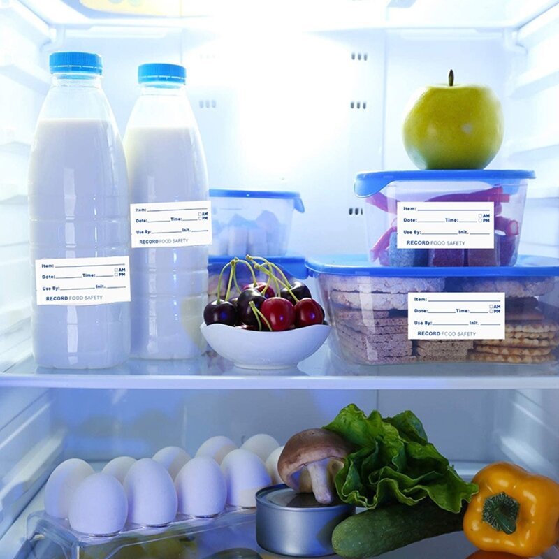 Etiquetas de alimentos disolubles H05B para contenedores de plástico de vidrio, etiquetas de alimentos para nevera, congelador