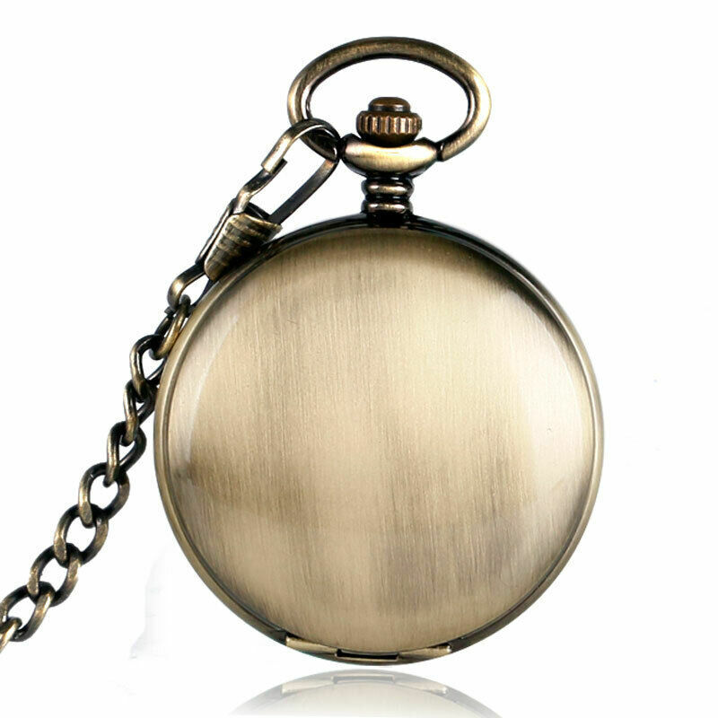 Orologio da tasca meccanico Vintage da uomo cassa in bronzo liscio con quadrante luminoso numero romano orologi FOB bel regalo