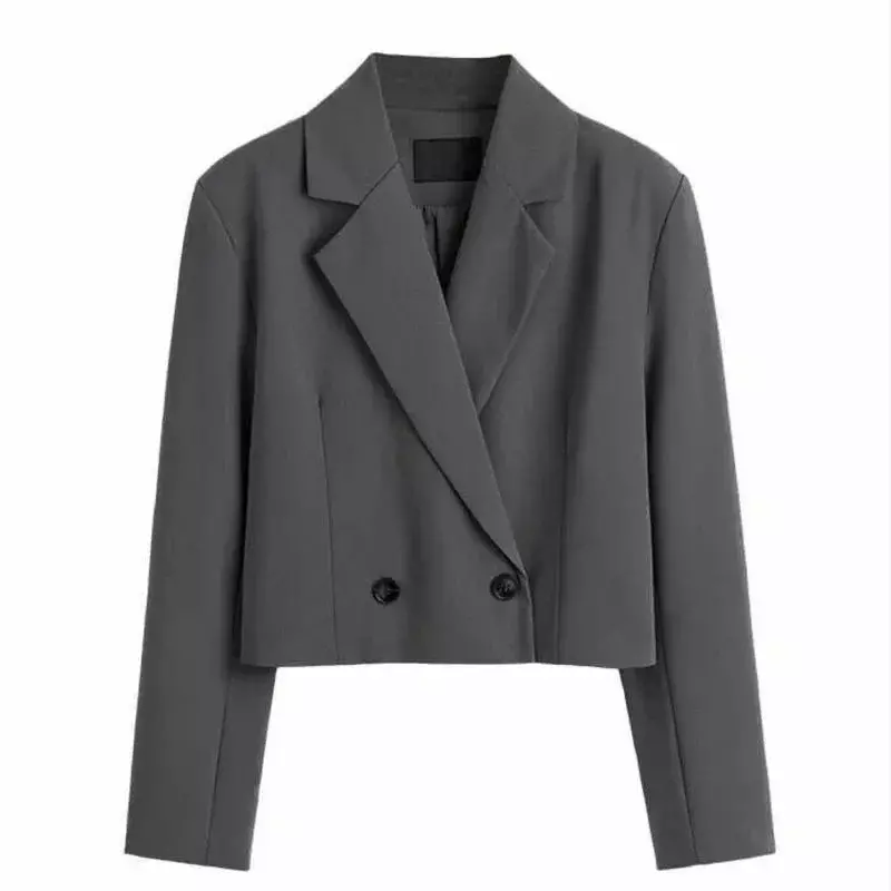 Solid Blazers for Women Minimalist Style Loose Fit Office Lady Cozy Kroean Fashion All-match Ins Cropped Outwear Spring Mujer