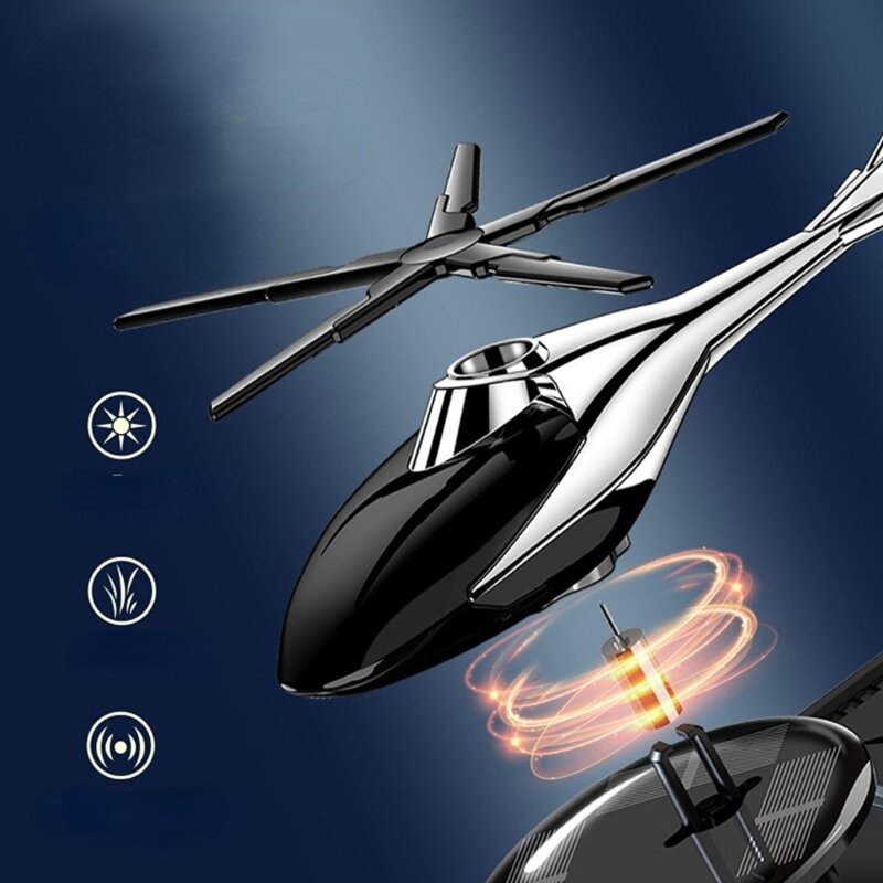 Tendência carro helicóptero ambientador movido a energia solar fragrâncias difusores ornamento elegante auto helicóptero