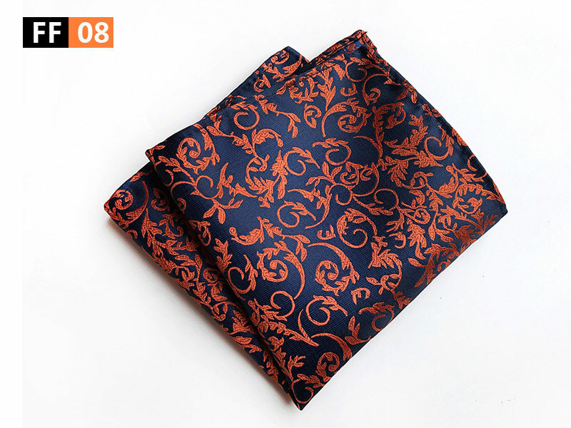 Pañuelos de seda con estampado texturizado para hombre, accesorios de fiesta, negocios, oficina, regalo de boda, bolsillos cuadrados, 25cm x 25cm