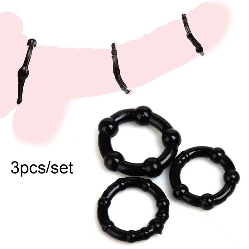 Pierścień penisa koguta elastyczne produkty dla dorosłych 3 sztuk męska Sex Toy erekcja nakładka na penisa opóźniony wytrysk przez długi czas