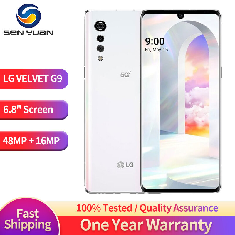 Ponsel LG VELVET G9 G900TM G900N, HP 6.8 "NFC 6GB + 128GB 48MP + 16MP Octa Core Android 4G LTE 1/2 Sim