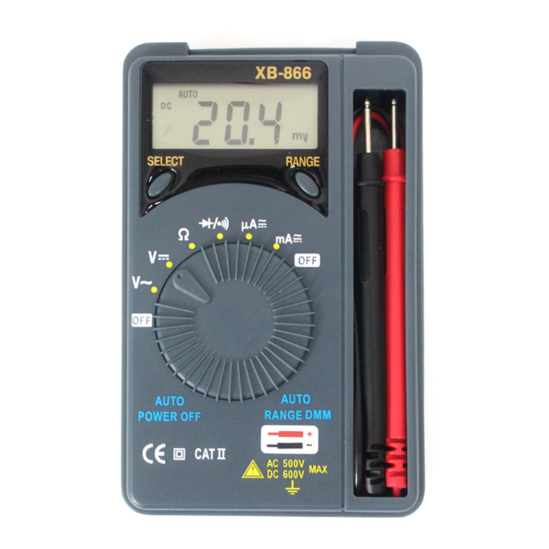 Автоматический цифровой карманный вольтметр с ЖК-дисплеем, мультиметр, тестер, инструмент для измерения освещенности, мини-метр, расстояние 0 ℃ ~ 50 ℃, стандарт без батарей