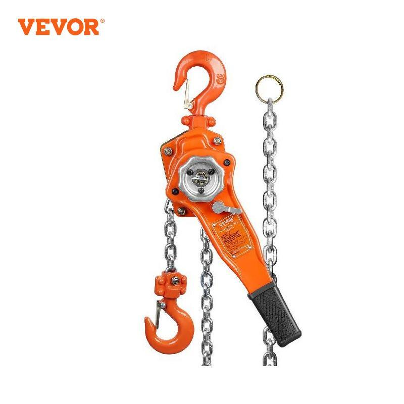 VEVOR Manual Lever Chain Hoist 2.8m Lifting Altitude Chain Hoist W/Auto Chain Leading&360° Rotation Hook for Garage Factory Dock