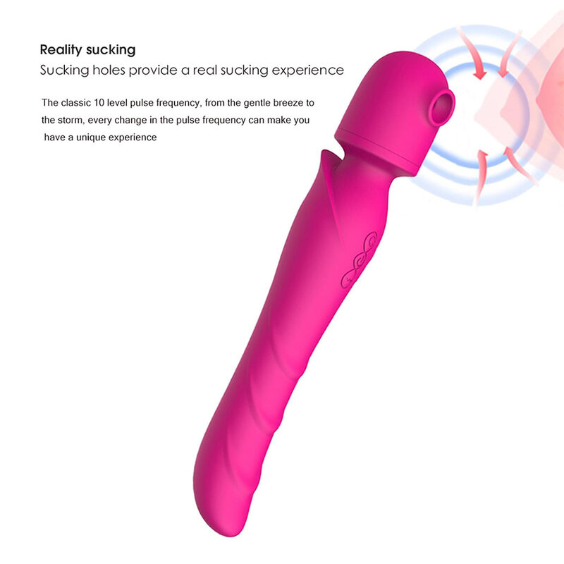 Frauen saugen Doppelkopf Vibrator av Zauberstab G-Punkt Pussy Vagina Stimulator Dildo Masturbation erotische Sexspielzeug für Paare