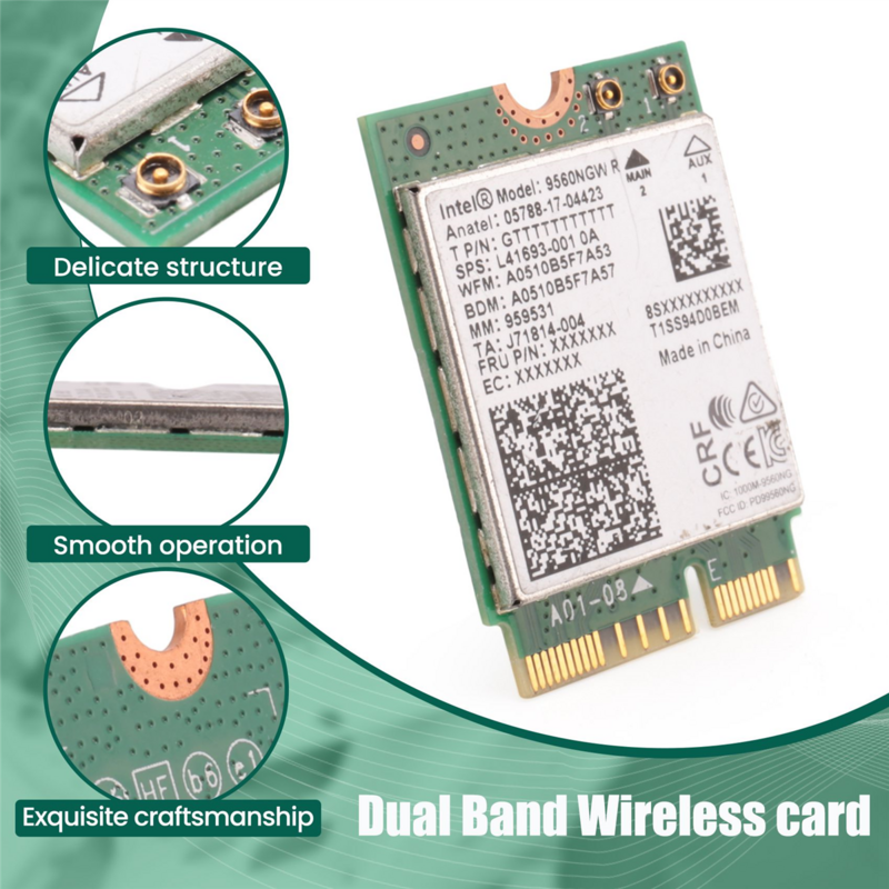 1730Mbps Voor Dual Band Draadloze Ac 9560 Desktop Kit Bluetooth 5.0 802.11ac M.2 Cnvi 9560ngw Wifi Kaart