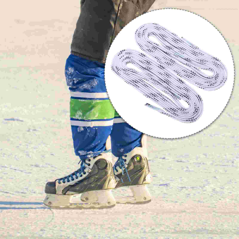 Cordones de patín para Hockey sobre hielo, cordón encerado, tensor de zapatos, patines, cuerdas Derby planas, Protector de mordedura extractor ancho