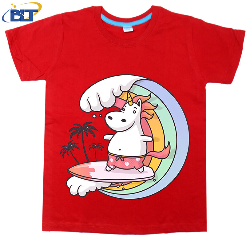 T-shirt manches courtes pour enfants, décontracté, en coton, imprimé Nairobi orn Surf, pour garçons et filles