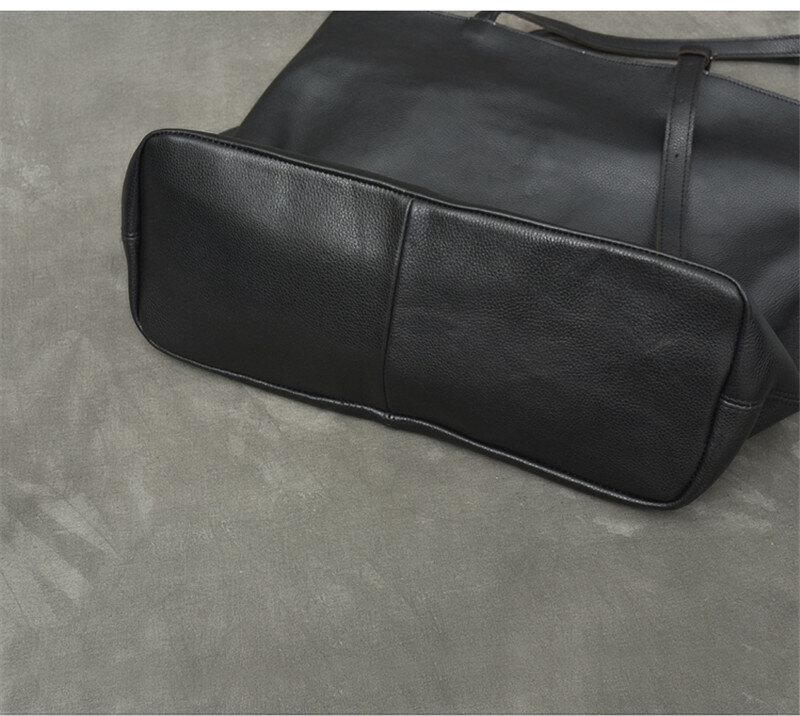 กระเป๋าถือหนังแท้ขนาดใหญ่สำหรับผู้ชายเรียบง่ายลำลองถุงแฟชั่นกระเป๋าสะพายไหล่หนังวัวแท้นุ่มคุณภาพสูง