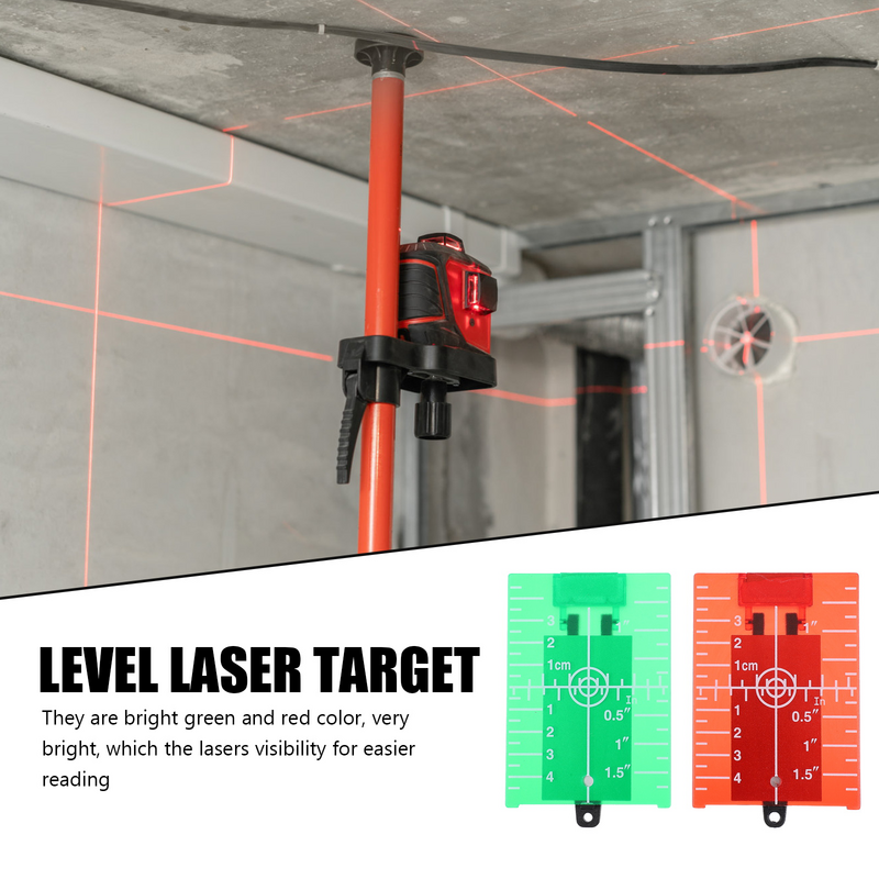 Laser da pavimento Laser a livello 2 pezzi Laser da pavimento scheda di livello magnetico con supporto per scheda misuratore Laser con linee verdi di supporto