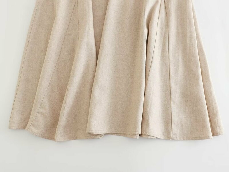 Meia saia de comprimento médio feminina com design de cinto, estilo europeu e americano, nova moda, verão, 2024