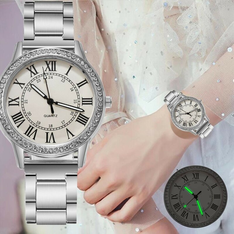 New Roman diamond-set men's watch casual quartz watches