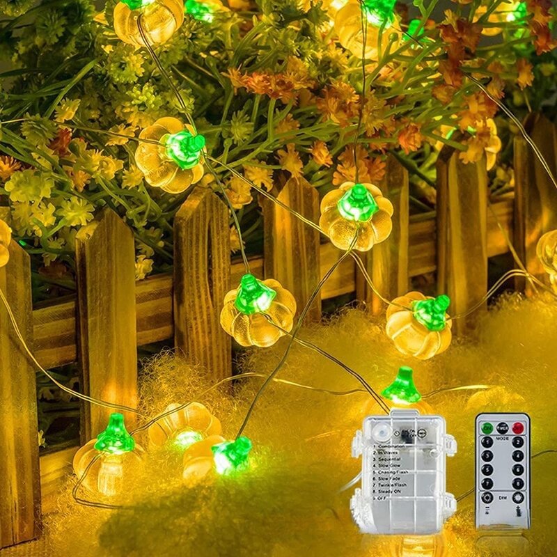 Guirxiété Lumineuse LED Décorative pour Halloween, Citrouille, Chauve-Souris, Araignée, Horreur Scintillante