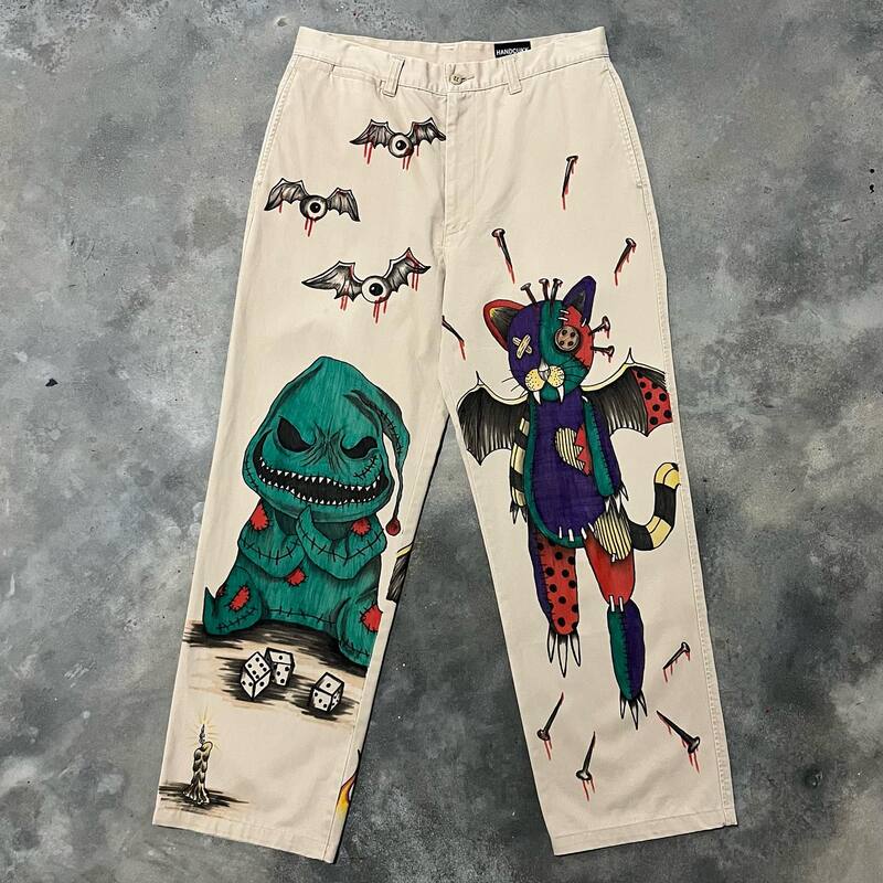 Graffiti hip-hopowe nadruk graficzny workowate dżinsy Harajuku jeansowe spodnie Y2k męskie kobiety Goth nowy wysoki stan szerokie spodnie dżinsy z szeroką nogawką
