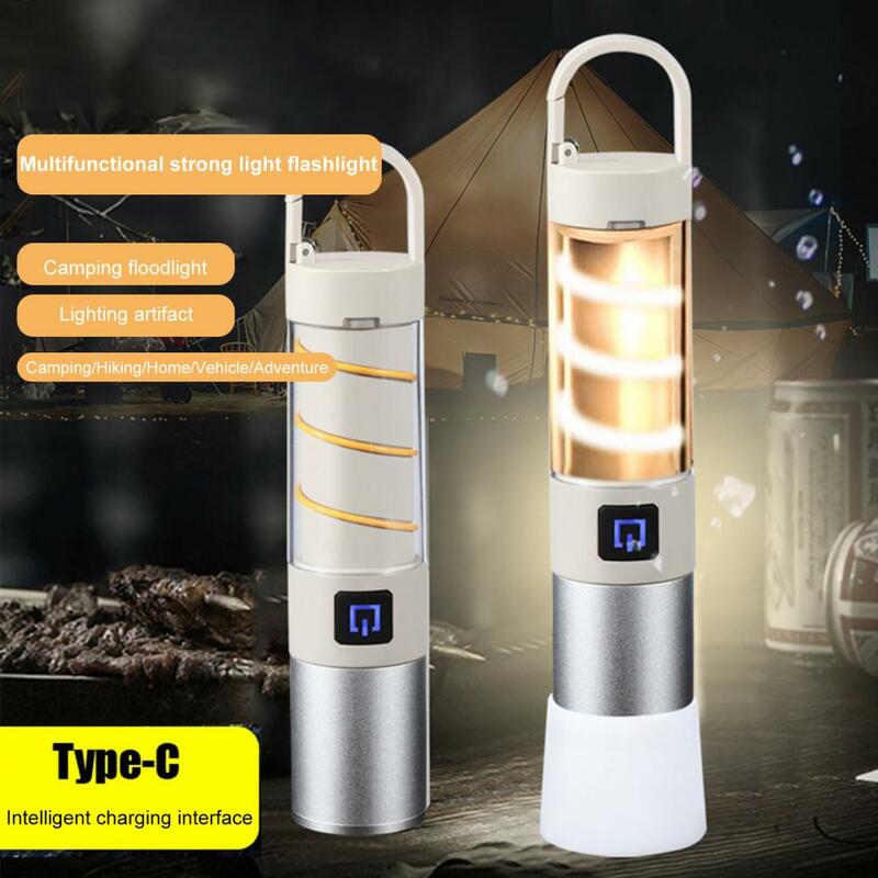 Strong Light Flashlight Compact Rechargeable Led Camping Flashlight with Dimmable Brightness Zoomable Waterproof for Outdoor