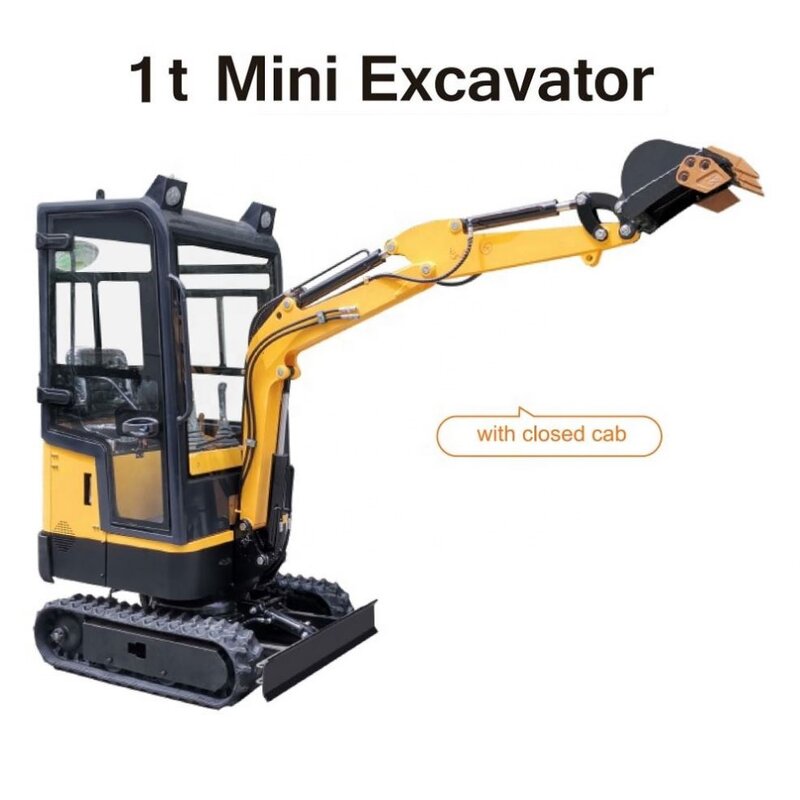 Mini escavatore cingolato con escavatore idraulico da 1 tonnellata uso domestico piccolo escavatore