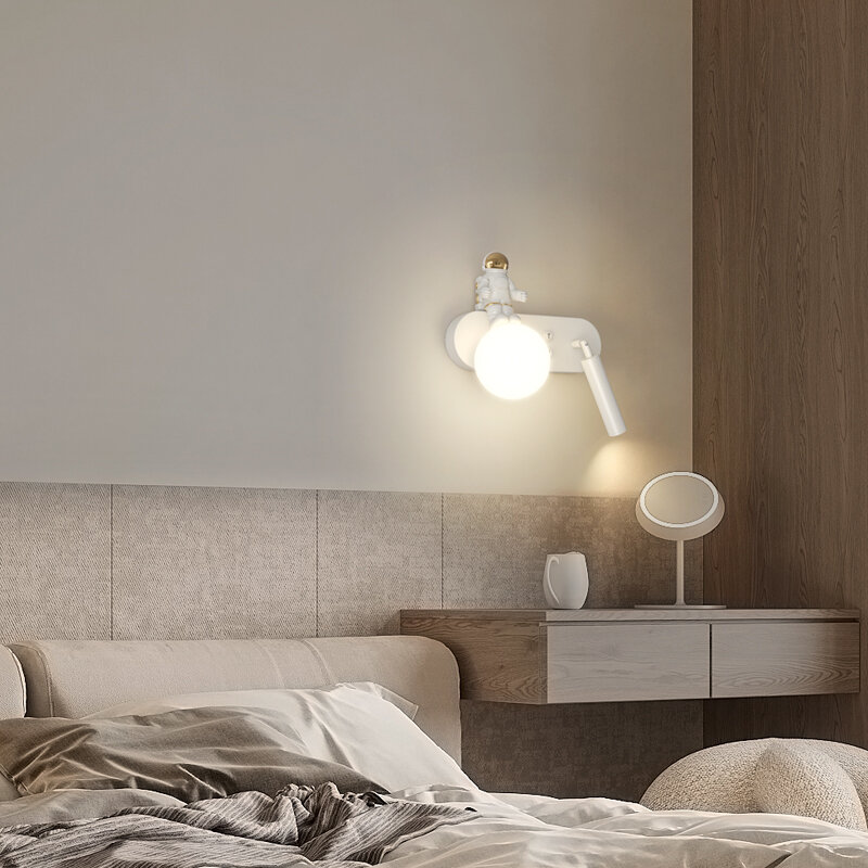Moderna lampada da parete a LED astronauta decorazione della stanza dei bambini infissi per interni lustro studio soggiorno faretto camera da letto