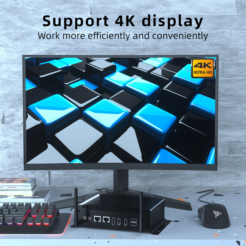 HYSTOU il più nuovo Mini PC senza ventola GPIO Intel Core i3 10th 4K Three dispy Win10 Linux Server Client per Computer industriale robusto