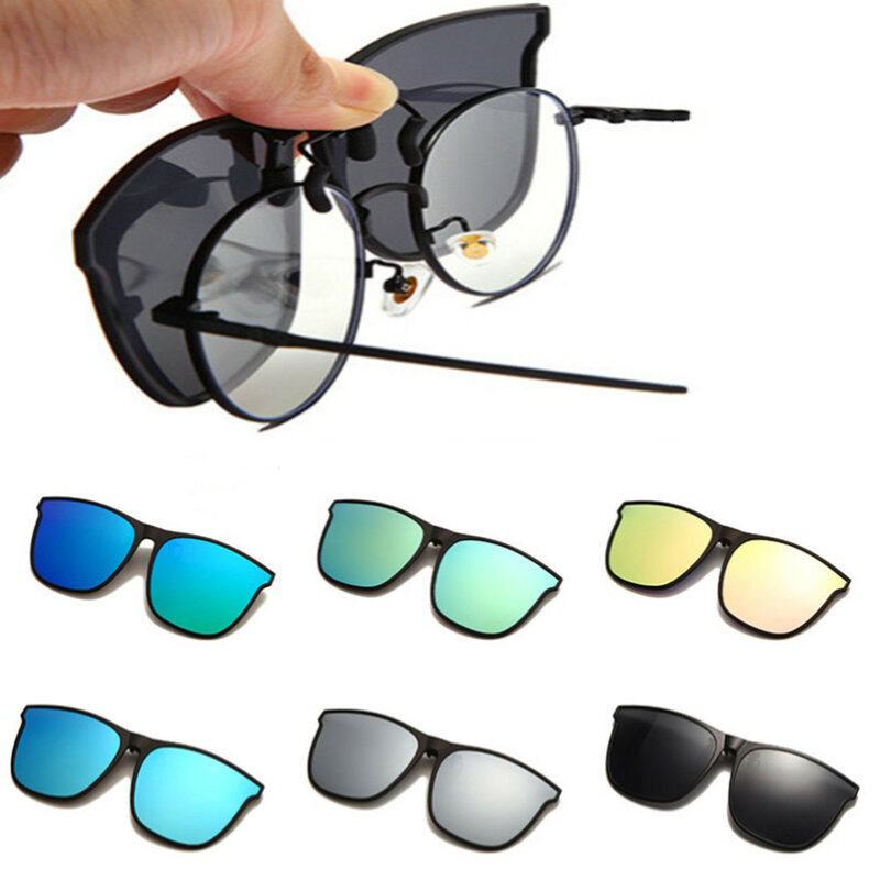 Óculos de sol com clip vintage fotocromático para homens e mulheres, óculos de visão noturna, mudança de cor, polarização