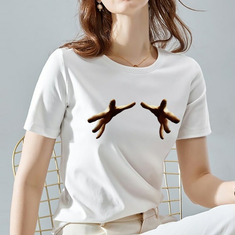 Moda uliczna damska koszulka biała klasyczna stokrotka ze wzorem 3D T-shirt z nadrukiem Top z okrągłym dekoltem damska młodzież dojeżdżająca do pracy