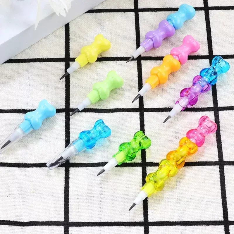 2pcs/pack Cartoon Animals Mechanical Pencils Kawaii HB Lead Non Sharpening Pencil for Writing Korean Stationery Kids Gift Office