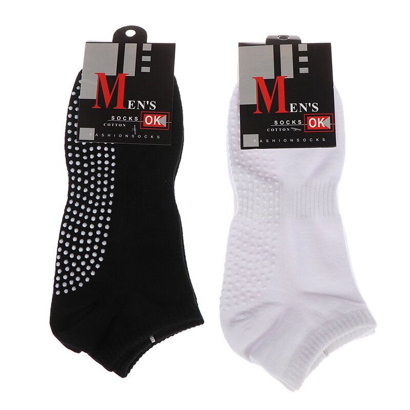 Calcetines antideslizantes de algodón para hombre, medias transpirables para Yoga, Pilates, gimnasio, Fitness, talla 39-44, 1 par
