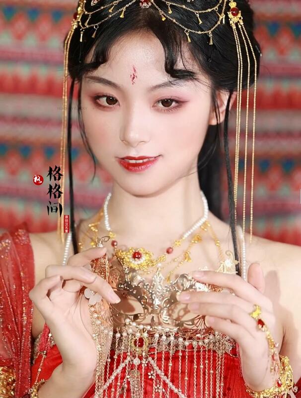 Maseczka Hanfu Cosplay w stylu chińskim tradycyjny strój maska antyczny egzotyczny styl tancerz taniec frędzel wróżka akcesoria Hanfu