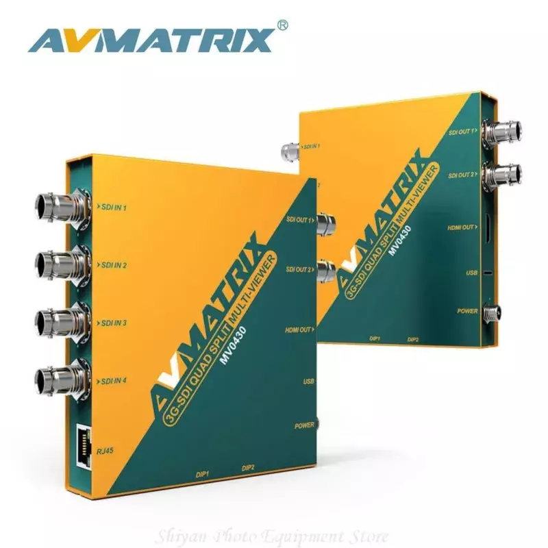 AVMATRIX MV0430 3G-SDI Quad Split multivisor para Monitor SDI con 11 formatos de salida seleccionables, interruptores DIP de fácil Control