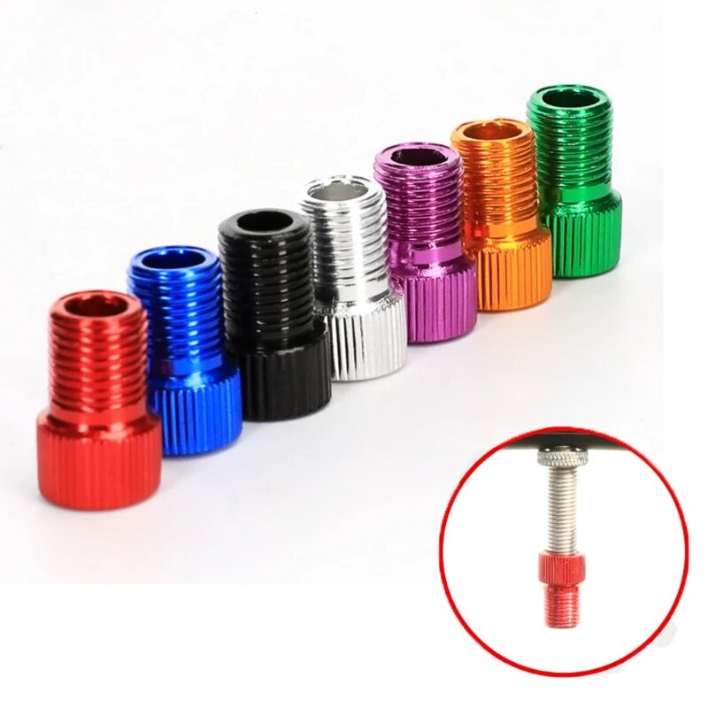 Aluminum Alloy Bike Valve Adapter Convert Presta To Schrader Valve Bicycle Pump Air Nozzle Tube Tools Bicycle Accessories 1PC