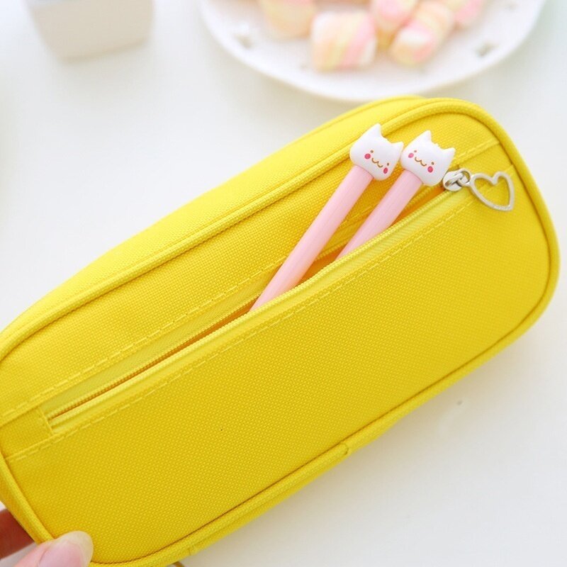 1pcs Cute Pencil Case Canvas Box Stationery School Supplies Large Capacity Pen Bag Pencils Pouch for Students Gift