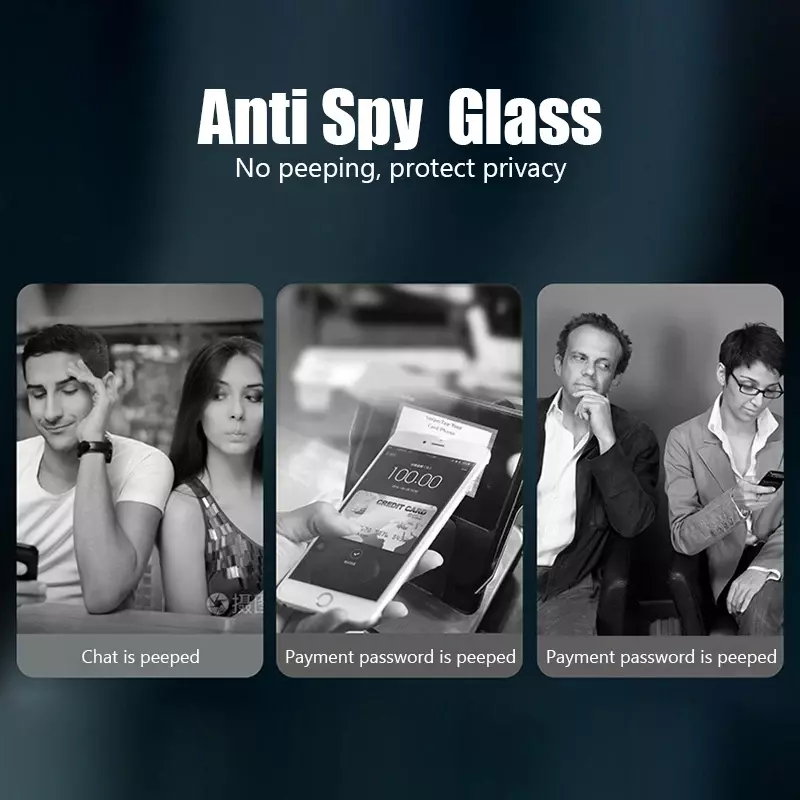 3 Stück Sichtschutz für iPhone 15 14 13 12 11 Pro Max Mini 8 7 plus Anti-Spion-Schutz glas für iPhone 15 xxr xs max