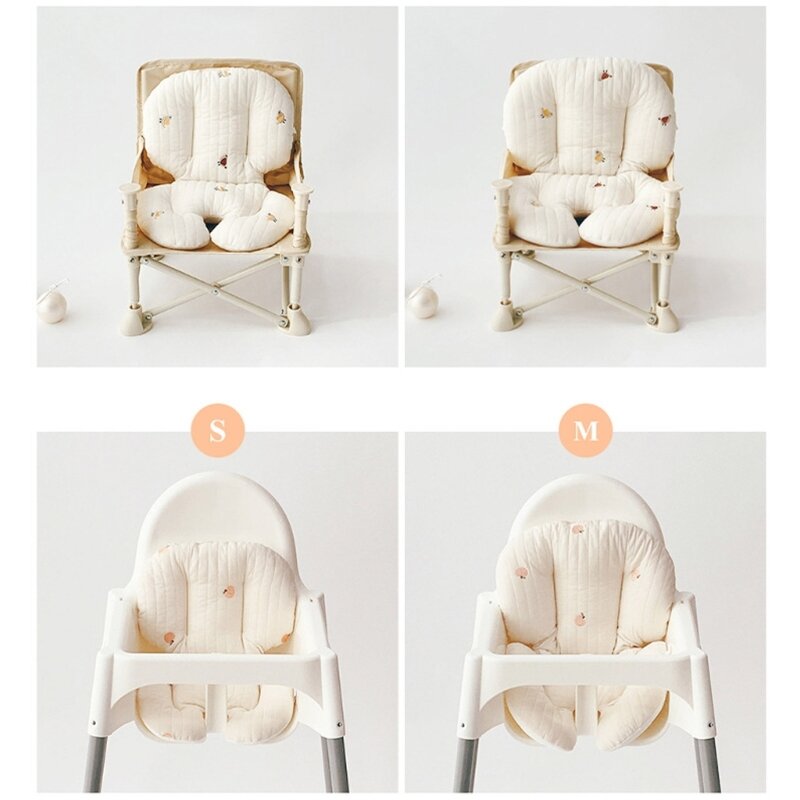Baby Dining Chair Cushion Cartoon Print Detachable Cushion Soft & Breathable Pad
