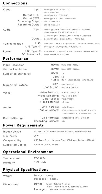 Conmutador de transmisión de vídeo UVLIVE M/E, mezclador multicámara, transmisión en vivo, 4 entradas HDMI VS SPROLINK NEOLIVE R2 Plus
