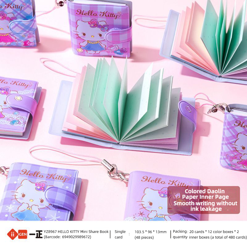 Mini Notebook Deli Sanrio para Crianças, Hello Kitty, Minha Melody Pochacco, Manual do Estudante, Kawaii Escola Escrita Suprimentos, Presente, 2pcs por conjunto