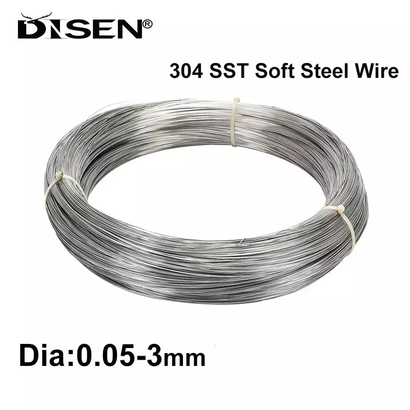 2/5/10 Meters 304 Stainless Steel Wire Soft/Hart Steel Wire Single Strand Lashing Steel Wire Cord Line Rustproof Dia0.05-3mm