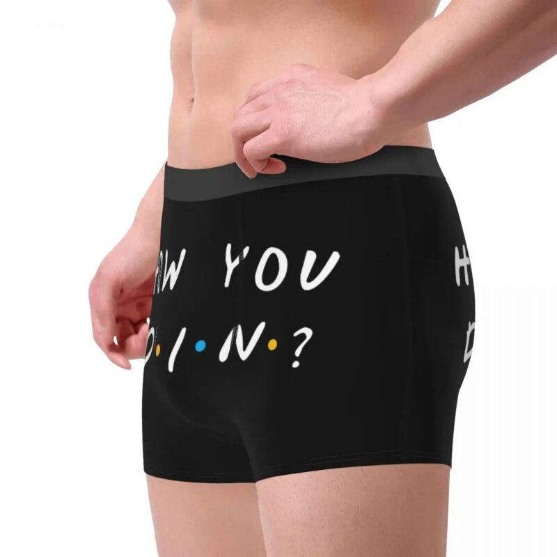 Custom Tv Show Friends Funny Quote Underwear Men Stretch How You Doin Boxer Briefs Shorts Panties Soft Underpants For Homme