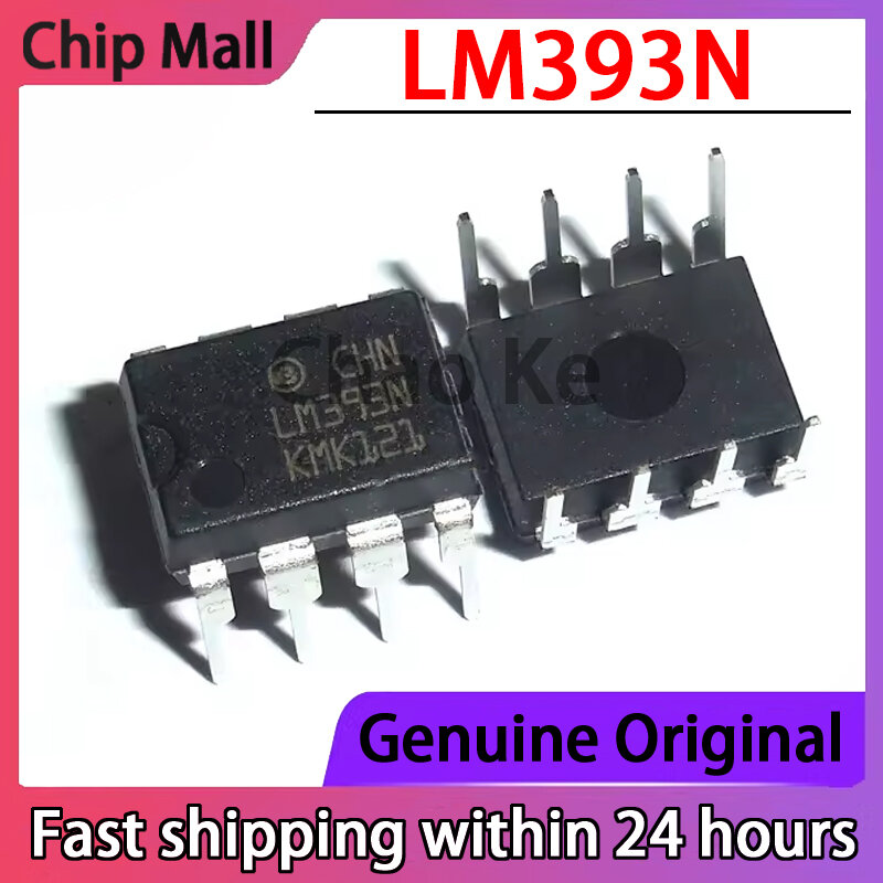 10 pz nuovo Stock LM393N LM393 LM393P DIP8 Chip doppio comparatore di tensione a bassa potenza