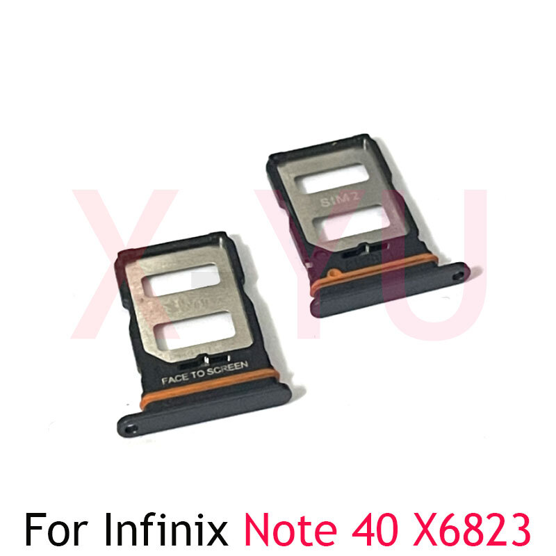 10ชิ้นสำหรับ infinix Note 40 X6823 / 40 Pro 4G อะไหล่เปลี่ยนซิมช่องเสียบบัตร X6850ที่ใส่ถาดซ็อกเก็ตซิมเครื่องอ่านการ์ด