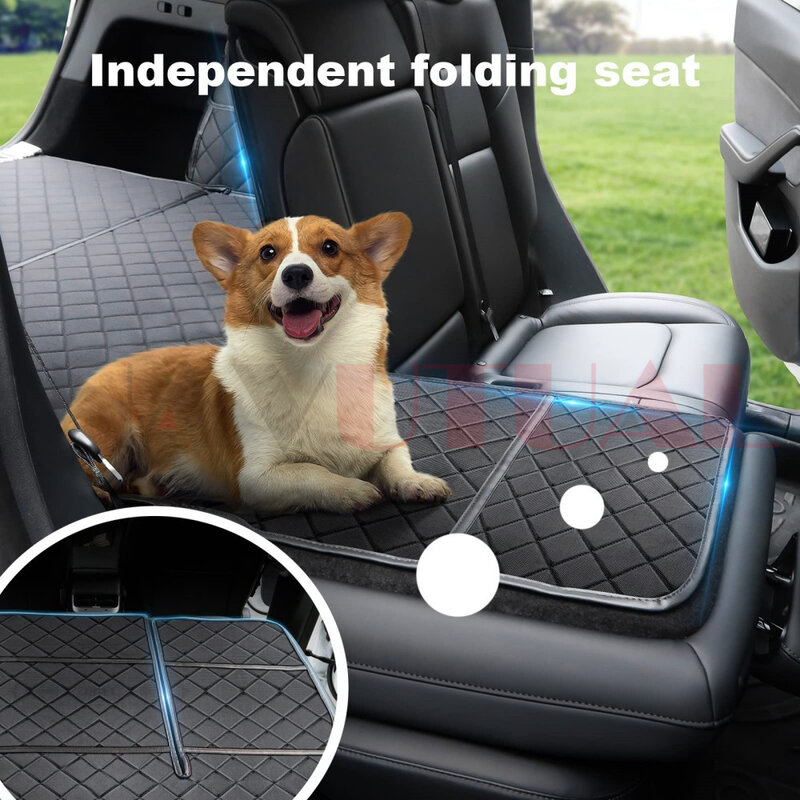 Trunk Pet Mat Liner Cargo Mats Waterproof Trunk Dog Mat Rear Seat Cover Protector Accessories For Tesla Model Y 2023-2020(Black)