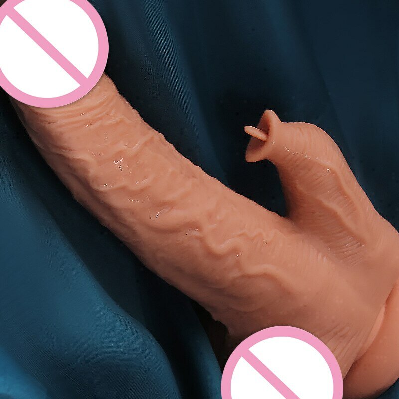 JIUY-Vibrador telescópico realista com estimulador feminino, pênis grande, plugue anal, pênis real, brinquedos sexuais para homens e mulheres adultos