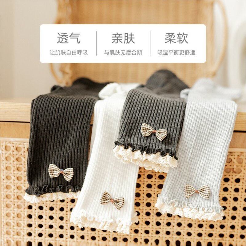 Baby leggings spring and autumn period cotton pure PP children babies 9 points stocking girls wearing tights
