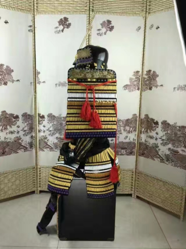 Japonês samurai armadura ooyoroi aço carbono japão guerreiro armadura capacete wearalbe palco desempenho trajes cosplay