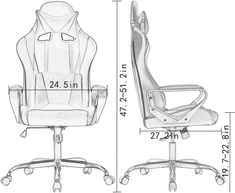 Kursi meja game ergonomis, kursi kantor gaya balap, kursi eksekutif dengan dukungan pinggang dan bangku dapat disesuaikan