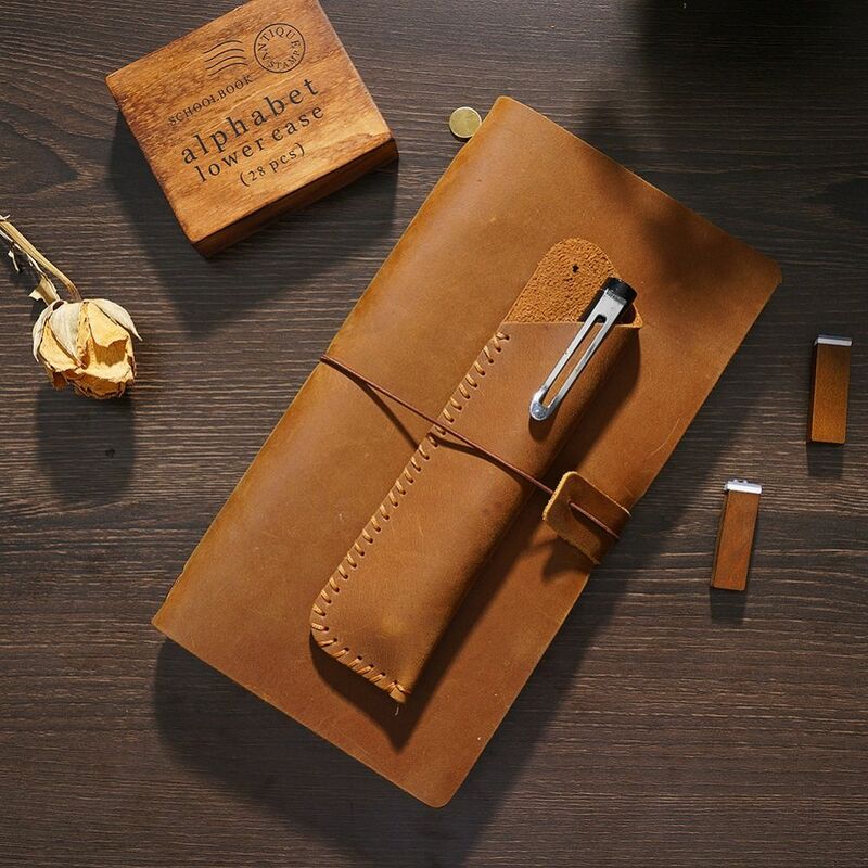 Ручная работа из воловьей кожи, стильный ретро держатель для карандашей, кожаная сумка для ручек, сделай сам, кожаный чехол для ручки, канцелярские принадлежности